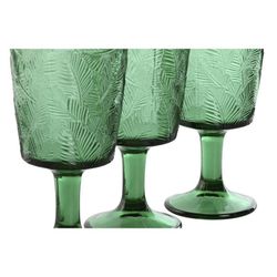 Set di 6 bicchieri da vino, 8 x 8 x 15,5 cm, in cristallo verde | Collezione Hojas