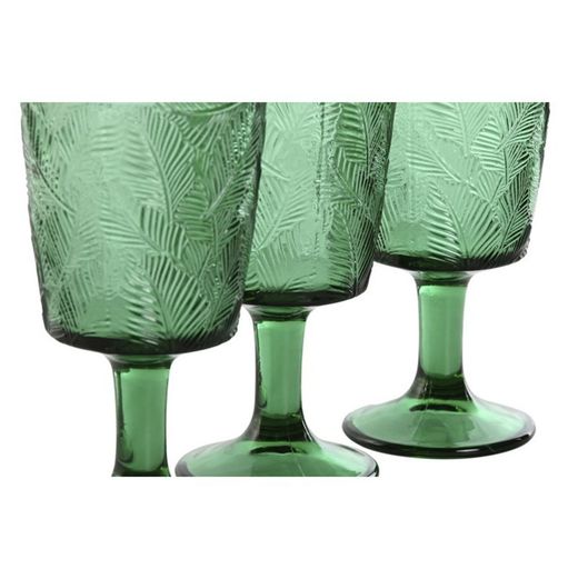 Set di 6 bicchieri da vino, 8 x 8 x 15,5 cm, in cristallo verde | Collezione Hojas