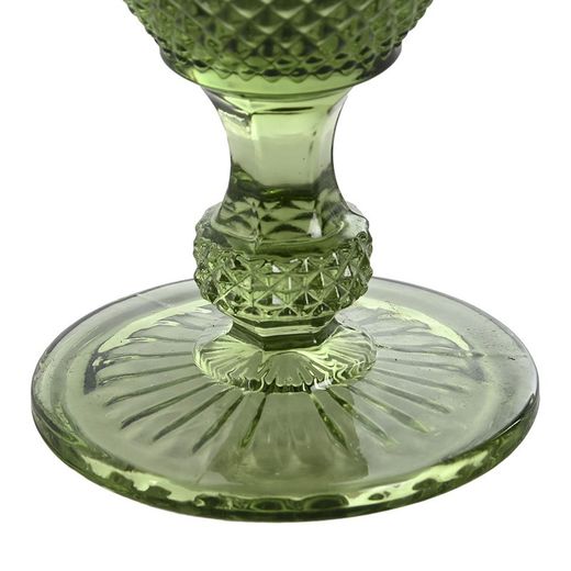 Set di 6 bicchieri da vino, 8 x 8 x 15,5 cm, in cristallo verde | Collezione Da Gama