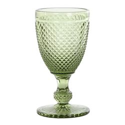 Set di 6 bicchieri da vino, 8 x 8 x 15,5 cm, in cristallo verde | Collezione Da Gama