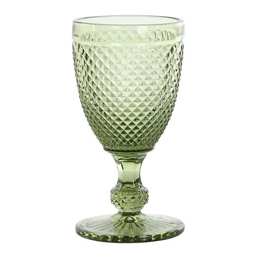 Set di 6 bicchieri da vino, 8 x 8 x 15,5 cm, in cristallo verde | Collezione Da Gama
