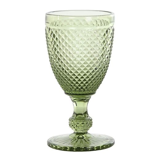 Set di 6 bicchieri da vino, 8 x 8 x 15,5 cm, in cristallo verde | Collezione Da Gama