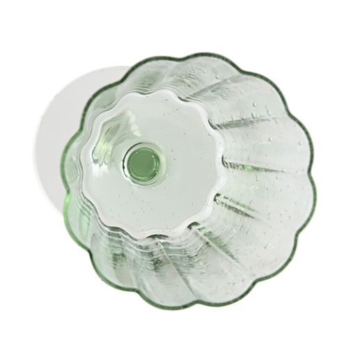 Set di 6 bicchieri da vino, 8,4 x 8,4 x 16,4 cm, in cristallo verde | Collezione Bubbles Garbo