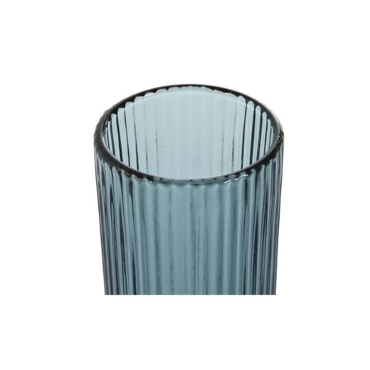 Conjunto de 6 taças flute, 6 x 6 x 18,5 cm, em vidro azul | Coleção Lines