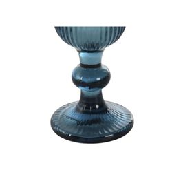 Conjunto de 6 taças flute, 6 x 6 x 18,5 cm, em vidro azul | Coleção Lines