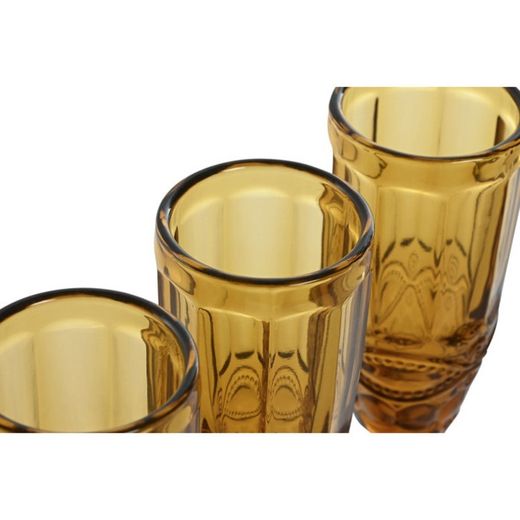 Conjunto de 6 taças de champanhe, 7 x 7 x 20 cm, em cristal âmbar | Coleção Classic Garbo