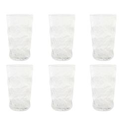Set di 6 bicchieri, 7,5 x 7,5 x 14 cm, in vetro traslucido | Collezione Ice