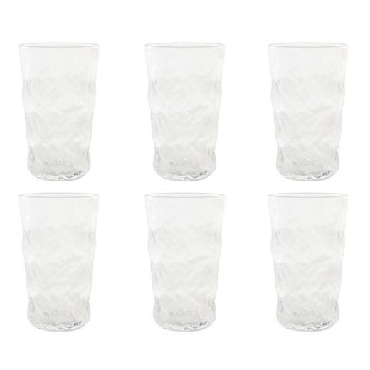 Set di 6 bicchieri, 7,5 x 7,5 x 14 cm, in vetro traslucido | Collezione Ice