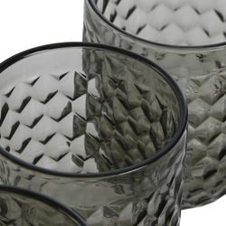 Set di 6 bicchieri, 8 x 8 x 10 cm, in vetro grigio | Collezione Sea Side