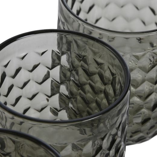 Set di 6 bicchieri, 8 x 8 x 10 cm, in vetro grigio | Collezione Sea Side