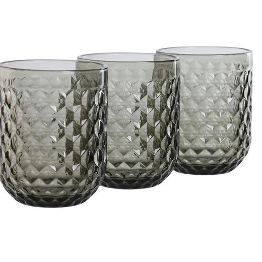Set di 6 bicchieri, 8 x 8 x 10 cm, in vetro grigio | Collezione Sea Side