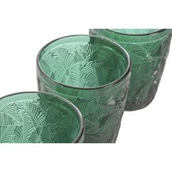 Set di 6 bicchieri in vetro, 8 x 8 x 10 cm, colore verde | Collezione Hojas