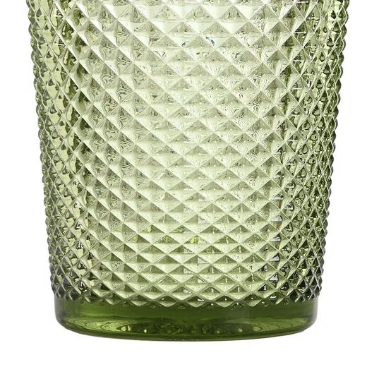 Set de 6 vasos, Ø 8 x 10 cm, de cristal en verde| Colección Da Gama