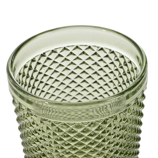 Set de 6 vasos, Ø 8 x 10 cm, de cristal en verde| Colección Da Gama