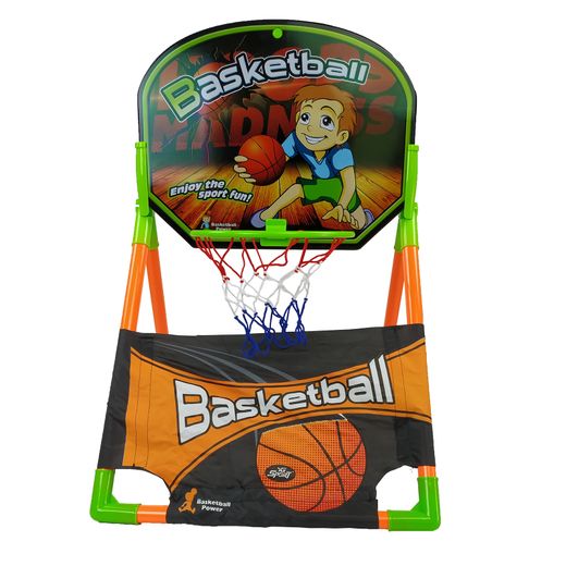 Set canasta baloncesto niños con pelota 12 cm, PVC resistente, fácil montaje