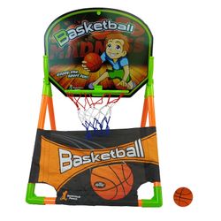 Set canasta baloncesto niños con pelota 12 cm, PVC resistente, fácil montaje