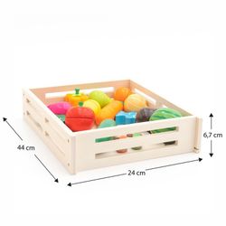 Set di giochi da cucina Montessori, 29 x 24 x 6,7 cm, in legno di pino multicolore | Collezione Eco Fruit