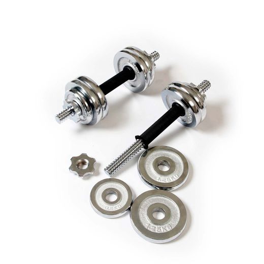 Set di manubri da 15 kg, 21 x 17 x 41 cm, cromato in argento | Collezione Serie 700