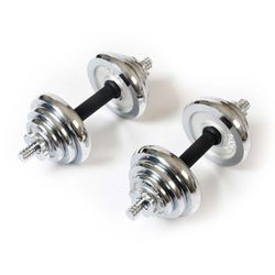 Set di manubri da 20 kg, 21 x 19 x 43 cm, cromato argento | Serie Collection 700