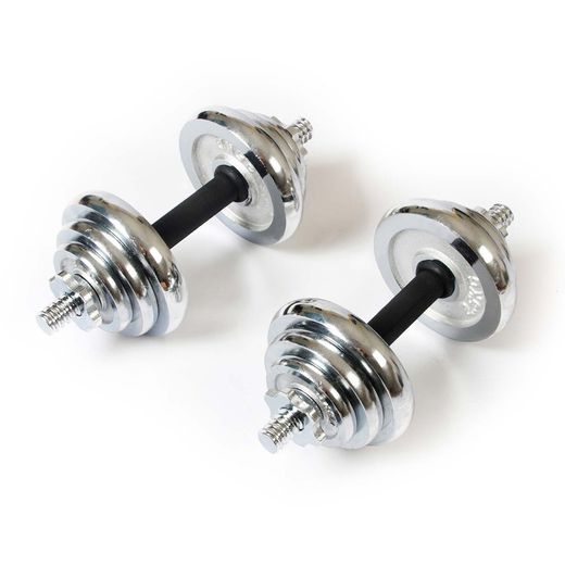 Set di manubri da 20 kg, 21 x 19 x 43 cm, cromato argento | Serie Collection 700