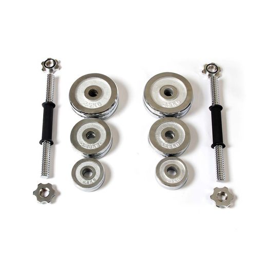 Set di manubri da 20 kg, 21 x 19 x 43 cm, cromato argento | Serie Collection 700