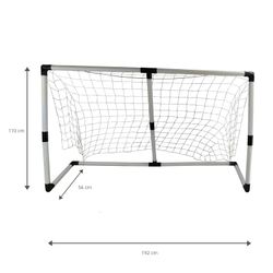 Set portería fútbol 2 en 1 para exterior, 56x192x110 cm, con pelota e inflador