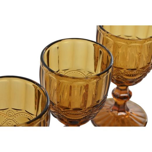 Sets de 6 copas de vino, 8 x 8 x 15,5 cm, de cristal en ámbar | Colección Classic Garbo