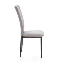Sedia, 42,5 x 58 x 96 cm, in tessuto e metallo grigio | Collezione Holly