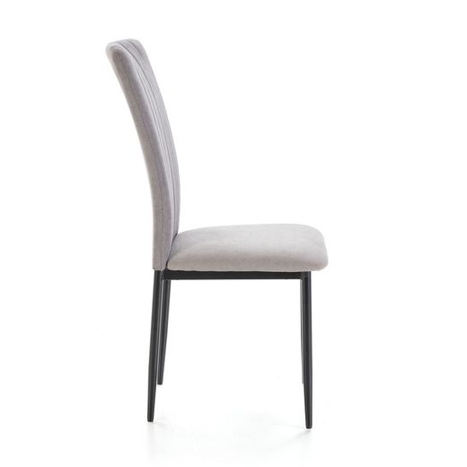 Sedia, 42,5 x 58 x 96 cm, in tessuto e metallo grigio | Collezione Holly