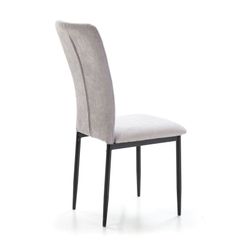 Sedia, 42,5 x 58 x 96 cm, in tessuto e metallo grigio | Collezione Holly