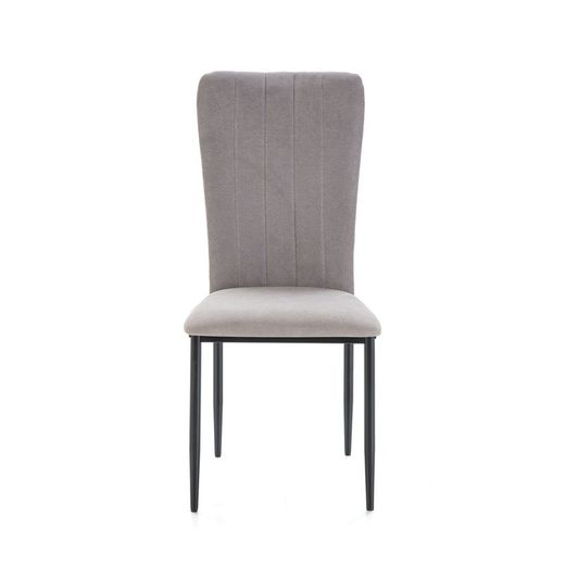 Sedia, 42,5 x 58 x 96 cm, in tessuto e metallo grigio | Collezione Holly
