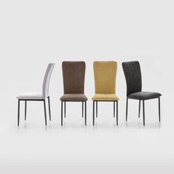 Sedia, 42,5 x 58 x 96 cm, in tessuto e metallo marrone | Collezione Holly