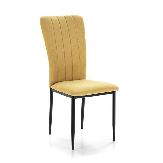 Sedia, 42,5 x 58 x 96 cm, in tessuto e metallo colore mostarda | Collezione Holly
