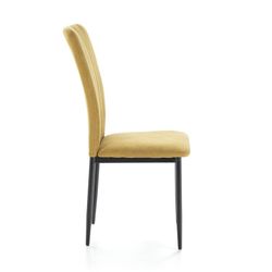 Sedia, 42,5 x 58 x 96 cm, in tessuto e metallo colore mostarda | Collezione Holly