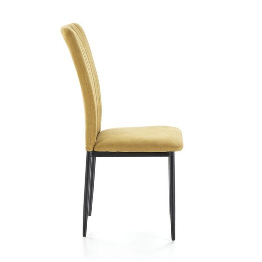 Sedia, 42,5 x 58 x 96 cm, in tessuto e metallo colore mostarda | Collezione Holly