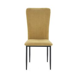 Sedia, 42,5 x 58 x 96 cm, in tessuto e metallo colore mostarda | Collezione Holly