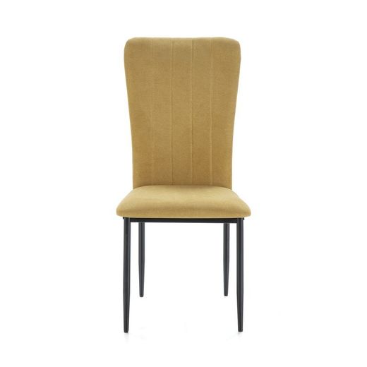 Sedia, 42,5 x 58 x 96 cm, in tessuto e metallo colore mostarda | Collezione Holly