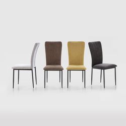 Sedia, 42,5 x 58 x 96 cm, in tessuto e metallo colore mostarda | Collezione Holly