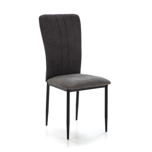 Sedia, 42,5 x 58 x 96 cm, in tessuto e metallo nero | Collezione Holly