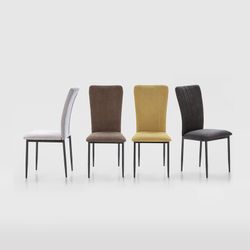 Sedia, 42,5 x 58 x 96 cm, in tessuto e metallo nero | Collezione Holly