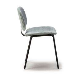 Sedia, 44 x 51 x 79 cm, in velluto acquamarina | Collezione Arus