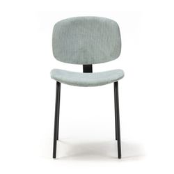 Sedia, 44 x 51 x 79 cm, in velluto acquamarina | Collezione Arus