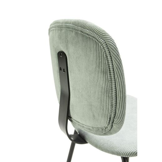 Sedia, 44 x 51 x 79 cm, in velluto acquamarina | Collezione Arus
