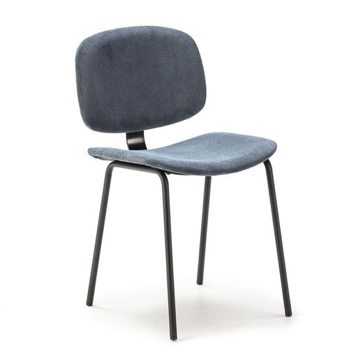Sedia, 44 x 51 x 79 cm, in velluto blu | Collezione Arus