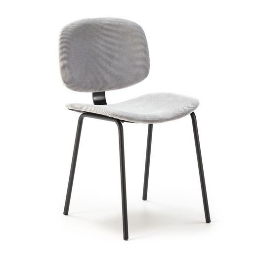 Sedia, 44 x 51 x 79 cm, in velluto grigio | Collezione Arus