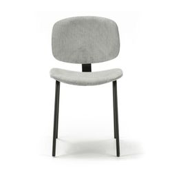 Sedia, 44 x 51 x 79 cm, in velluto grigio | Collezione Arus