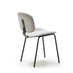 Sedia, 44 x 51 x 79 cm, in velluto grigio | Collezione Arus