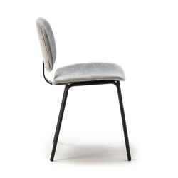 Sedia, 44 x 51 x 79 cm, in velluto grigio | Collezione Arus