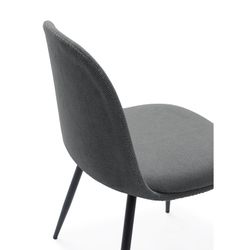 Silla, 45 x 52 x 81 cm, de tejido en gris oscuro y negro | Colección Malila