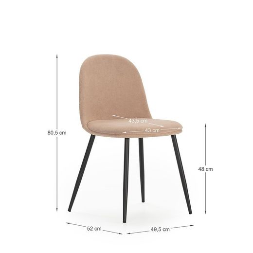 Sedia, 45 x 52 x 81 cm, in tessuto rosa | Collezione Malila